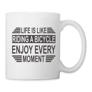 Life is like cycling - Mug - white - Right