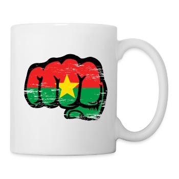 Poing du drapeau du Burkina Faso utilisé - Mug blanc - blanc - Droite