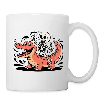 Skeleton Rider on Red Crocodile - Mug - white - Right