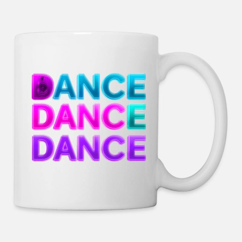 DANCE DANCE DANCE – Neon 80s mit Boxen - Tasse - Weiß