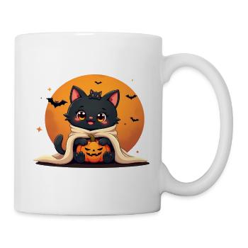 Halloween Cat with Halloween Pumpkin - Mug - white - Right