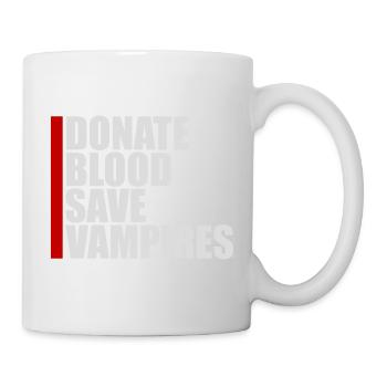 Donate Blood Spende Blut rette Vampire Halloween - Tasse - Weiß - Rechts