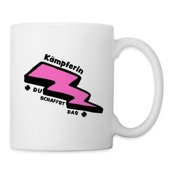 Glücksbringer: Du schaffst das! Kämpferin - Tasse - Weiß - Rechts