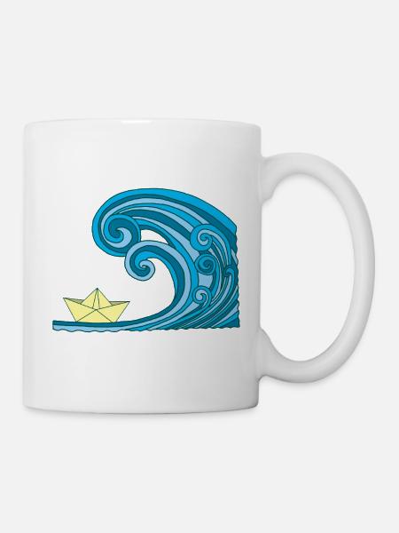 Paper Boat & Ocean - Tasse - Weiß