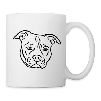 Tête de Satffordshire terrier américain - Mug blanc - blanc - Droite