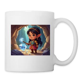 Héroïne elfique dans le Chemin du Cristal - Mug blanc - blanc - Droite