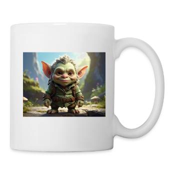 Little green creature in the forest - Mug - white - Right