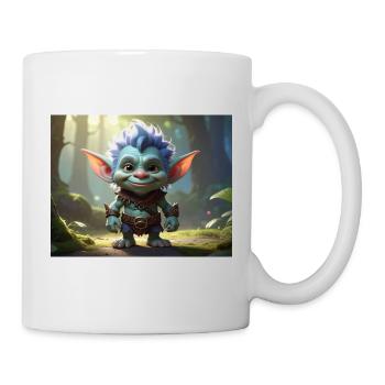Blauer Waldtroll im Mondwald - Tasse - Weiß - Rechts