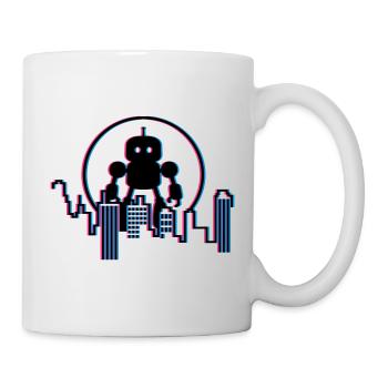 Robot City Skyline – 3D Science-Fi Future Design - Mug blanc - blanc - Droite