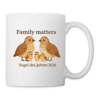 Famille Partridge - Tapis familial Oiseau de l’année 2026 - Mug blanc - blanc - Droite