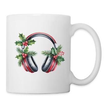 Weihnachtskopfhörer mit Tannengrün - Tasse - Weiß - Rechts