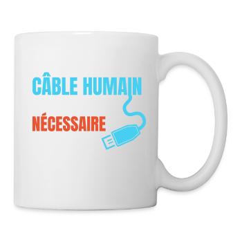 Human Cable Soziale Aufladung Humor - Tasse - Weiß - Rechts