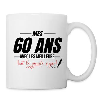 70th Birthday, everyone signs - Mug - white - Right
