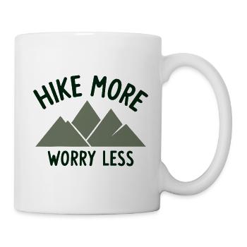 HIKE MORE WORRY LESS Spruch - Mug - white - Right