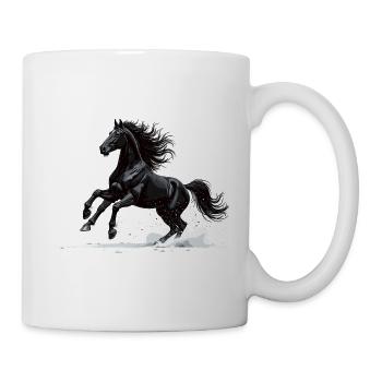Schwarzer Galopp: Pferd in Bewegung - Tasse - Weiß - Rechts