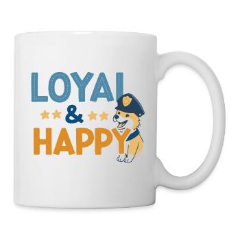 Treuer & Glücklicher Polizeihund - Tasse - Weiß - Rechts