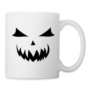 lustiges Kürbis Gesicht Halloween Shirt Outfit Top - Tasse - Weiß - Rechts
