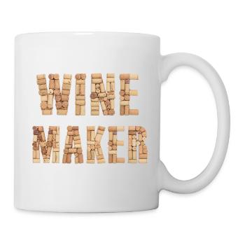 Winemaker – Real Cork Lettering Design - Mug - white - Right