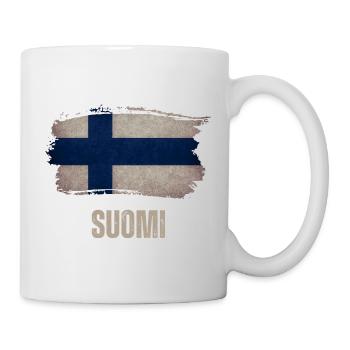 Grunge flag of Finland, vintage Finland - Mug - white - Right