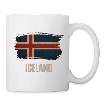 Drapeau de l’Islande, vintage Islande - Mug blanc - blanc - Droite