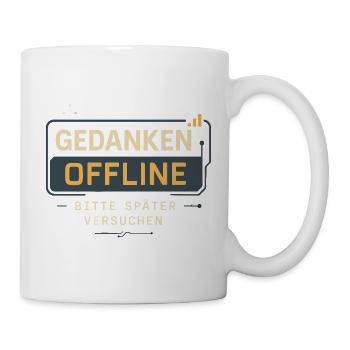 "Thoughts offline – please try later" - Mug - white - Right
