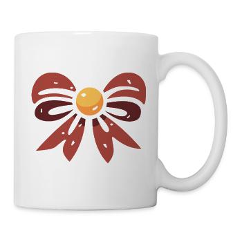 Cartoon Christmas bow illustration - Mug - white - Right