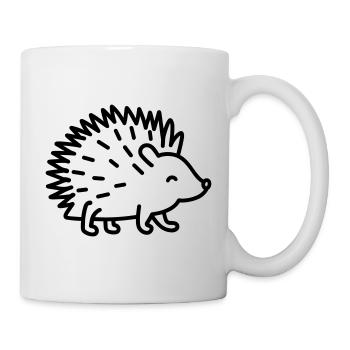 Stachelschwein - Tasse - Weiß - Rechts