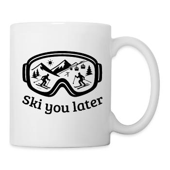 Ski You Later – ski goggle design for skiers - Mug - white - Right