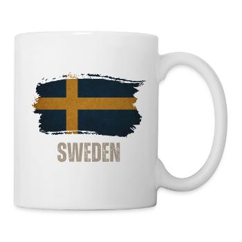 Flagge Schwedens, ich liebe Schweden - Tasse - Weiß - Rechts