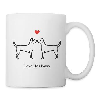 Love Has Paws Minimalist Haustier Liebe Dogs - Tasse - Weiß - Rechts