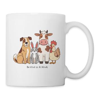 Soyez gentil avec toutes sortes de design d’animaux - Mug blanc - blanc - Droite