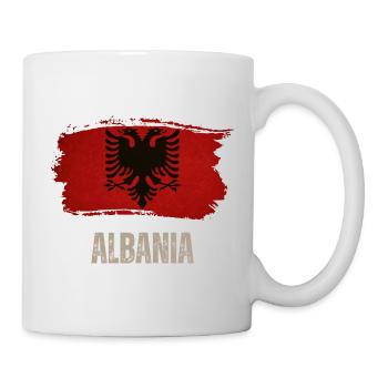 Grunge flag of Albania, Albanians proud - Mug - white - Right