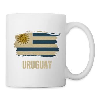 Grunge-Flagge von Uruguay, ich liebe Uruguay - Tasse - Weiß - Rechts