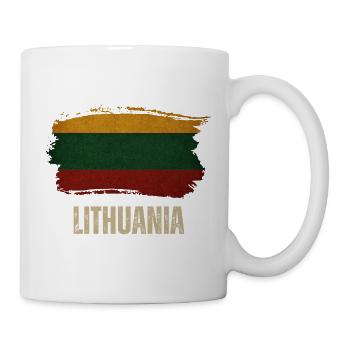 Vintage flag of Lithuania, proud Lithuanian - Mug - white - Right