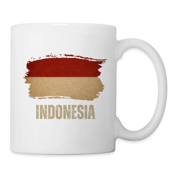 Indonesian grunge flag, Indonesian proud - Mug - white - Right