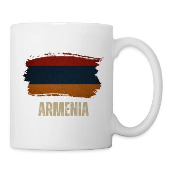 Drapeau grunge de l’Arménie, j’aime l’Arménie - Mug blanc - blanc - Droite