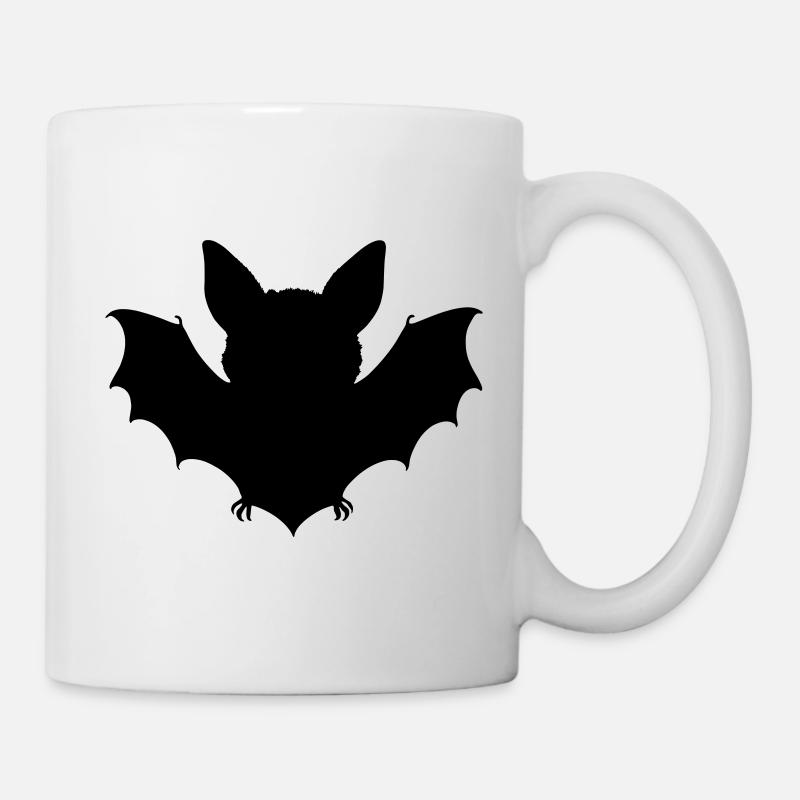 Fledermaus Silhouette Vektor Halloween Kostüm - Tasse - Weiß