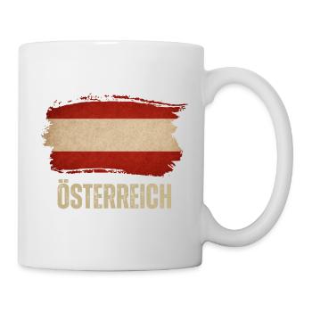 Drapeau grunge de l’Autriche, j’adore l’Autriche - Mug blanc - blanc - Droite