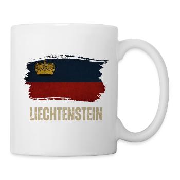 Grunge-Flagge von Liechtenstein, ich liebe Liechtenstein - Tasse - Weiß - Rechts