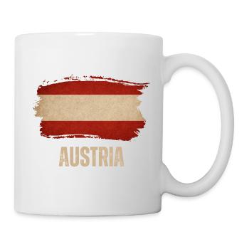 Drapeau grunge autrichien, fierté autrichienne - Mug blanc - blanc - Droite