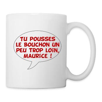Mauritius and the cork pushed too far - Mug - white - Right
