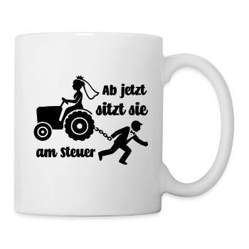 Equipage d’enterrement de vie de garçon À partir de maintenant, elle est assise au volant, enterrement de vie de garçon drôle - Mug blanc - blanc - Droite
