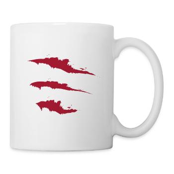 Drei rote Pinselstriche - Tasse - Weiß - Rechts