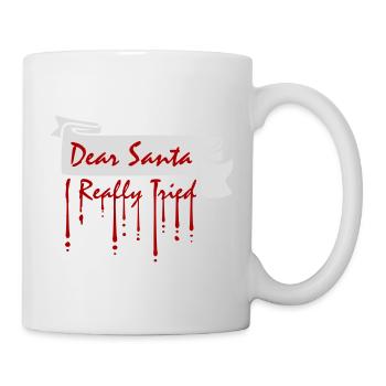 Cher Père Noël, j’ai vraiment essayé l’humour de Noël drôle - Mug blanc - blanc - Droite