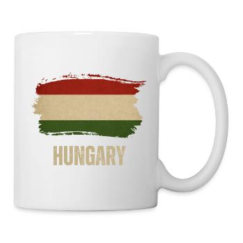 Grunge flag of Hungary, Hungarian pride - Mug - white - Right