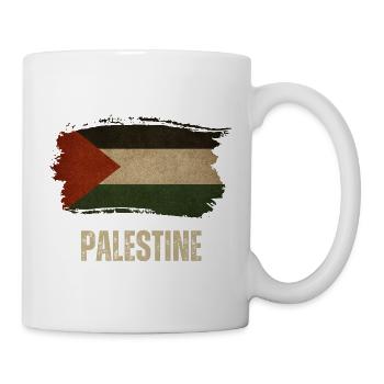 Grunge flag of Palestine, Palestinian pride - Mug - white - Right