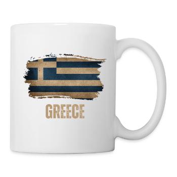 Grunge flag of Greece, I love Greece - Mug - white - Right