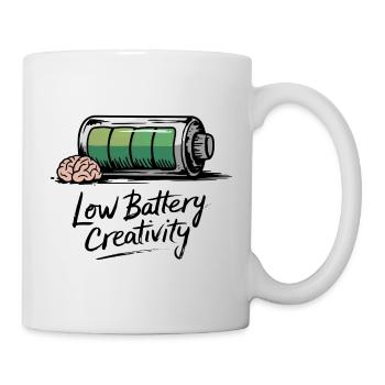 Humour créatif – batterie vide, idées perdues - Mug blanc - blanc - Droite
