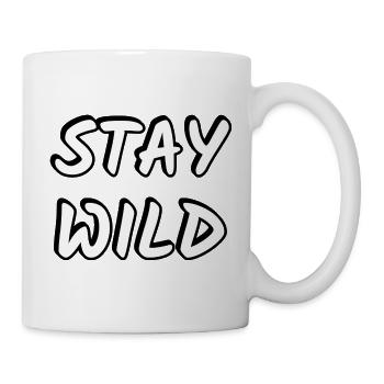 Stay Wild Bold White on Black - Mug - white - Right
