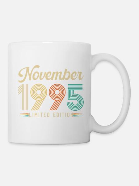 Novembre 1995 Anniversaire Vintage Rétro Cadeau - Mug blanc - blanc